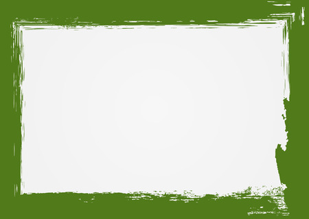 Horizontal grunge background with green frame. Drawn with a rough brush. Vector illustration.のイラスト素材