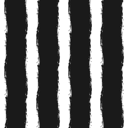 Seamless grunge pattern with vertical brush strokes. Sketch, watercolor, graffiti. Vector illustration. Black and white color.のイラスト素材