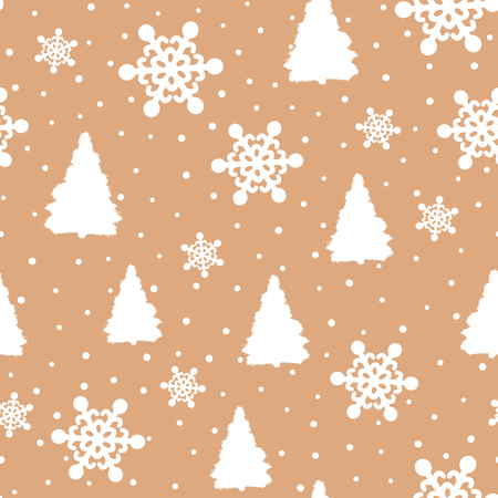 Christmas tree pattern with snowflakes.のイラスト素材