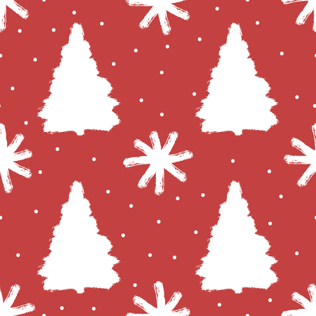 Christmas tree pattern with snowflakes.のイラスト素材