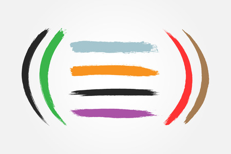 Colored brush watercolor strokes.のイラスト素材