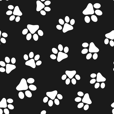 Seamless pattern with paw prints. Design of accessories for pets. Simple endless vector illustration.のイラスト素材