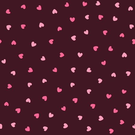 Cute seamless pattern with scattered small hearts. Endless romantic print. Vector illustration.のイラスト素材