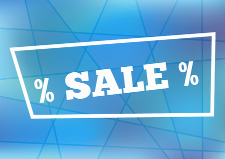 Rectangular horizontal template with frame, text Sale and percentage icons. Advertising vector illustration.のイラスト素材