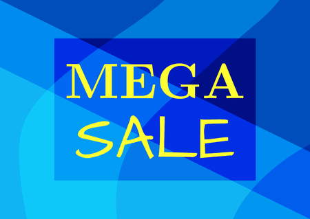 Rectangular banner with text Mega Sale. Advertising for stores. Vector illustration.のイラスト素材