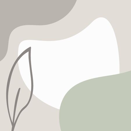 Abstract template with organic shapes drawn by hand. Square modern background. Simple vector illustration.のイラスト素材