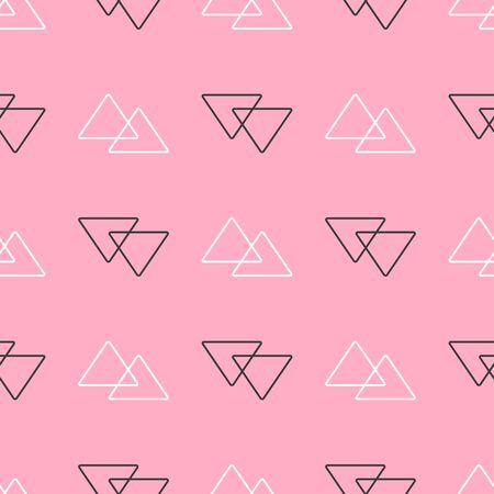 Simple seamless pattern with outlines of triangles. Endless geometric print.