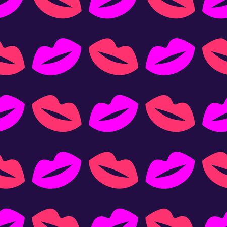 Seamless pattern with repeating lips silhouettes.のイラスト素材