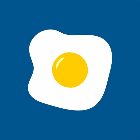 Isolated cartoon fried egg. Flat vector illustration.のイラスト素材