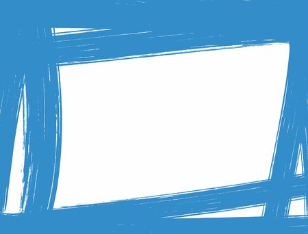Rough background with uneven frame drawn with a brush. Grunge, watercolor, ink, paint. Rectangular vector illustration.のイラスト素材