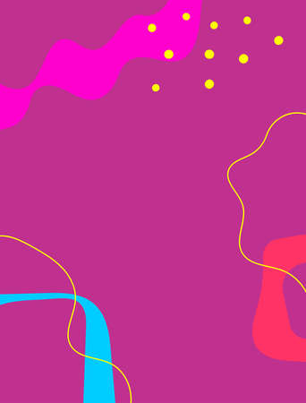 Vertical bright template. Rectangular background with different shapes drawn by hand. Modern vector illustration.のイラスト素材