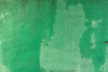 Grunge Painted Concrete Texture - Vintage Wet Green Wall. Outdoorの写真素材