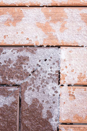 Abstract red brown and orange background with ice pattern.の写真素材