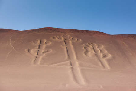 Paracas, Candelabra of the Andes, Paracas National Park, Peru. Horizontal orientationの写真素材