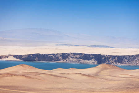 View of Paracas National Reserve Bay, dunes, sands, desertの写真素材
