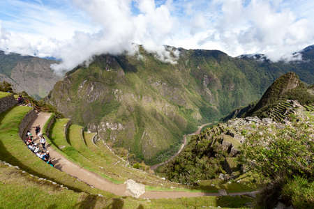 Terraces in the ancient city of Machu Picchu. 2019-11-28 Peru, Cusco.