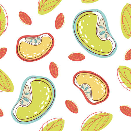 Seamless pattern of apple slice abstraction