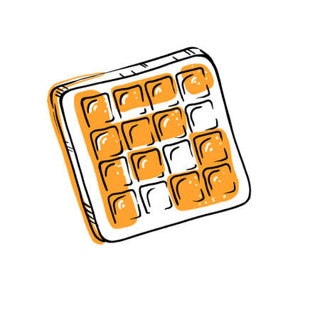 Waffles baked doodles isolated on a white background.の写真素材