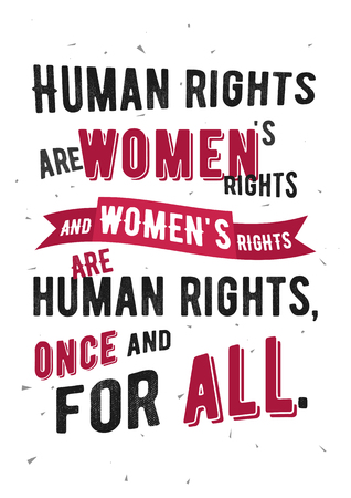 Feminist motivational poster on women's rights. Old grunge school. Vector illustration.のイラスト素材