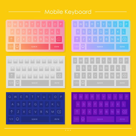 Template of mobile keyboard designs Vector setのイラスト素材