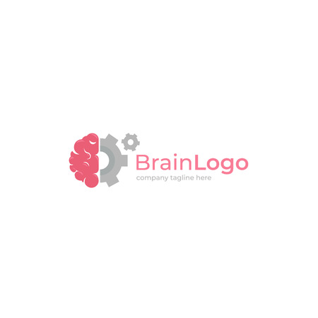 Brain logo icon design with a gearのイラスト素材
