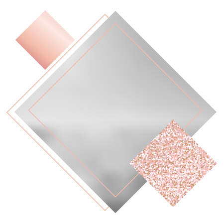 Social media banner for your blog or business.  Cute pastel rose gold pink a modern design. Vector templateのイラスト素材