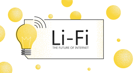 LiFi banner. The future of internet. Light Fidelity. Vector flat texture illustrationのイラスト素材