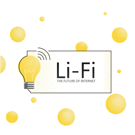 LiFi banner. The future of internet. Light Fidelity. Vector flat texture illustrationのイラスト素材