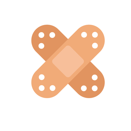 Icon with two medical plasters. Vector flat illustrationのイラスト素材