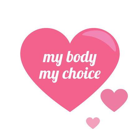 My body my choice. The slogan of feminism and body positive for t-shirt. Female Venus Sign. Vector flat illustrationのイラスト素材