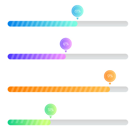 Gradient Preloader. Loading Bar for Web Interfaces. Template. Vector flat buttonのイラスト素材