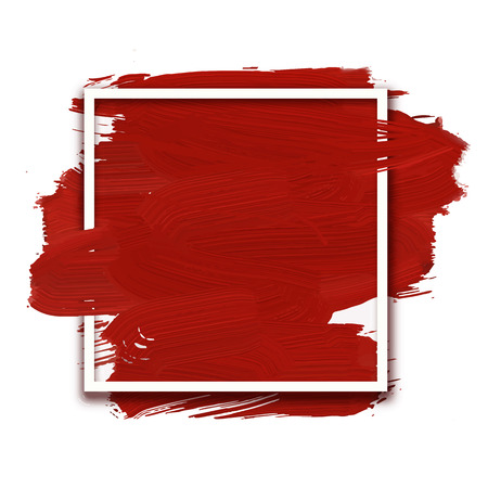 Frame for text. Abstract red background with imitation oil painting brush. Vector illustrationのイラスト素材