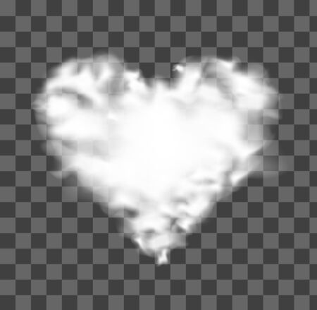 A love heart shapes of white clouds.のイラスト素材
