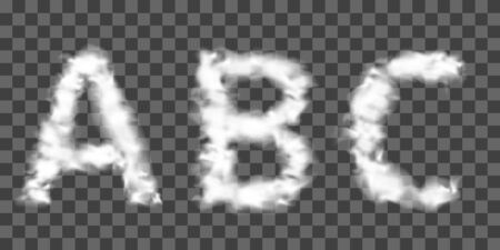 Font made of clouds. Vector letters ABCのイラスト素材