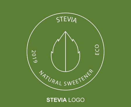 Stevia sweetener design. Vector spoon icon. Dietary supplements. Healthy natural food organic.のイラスト素材