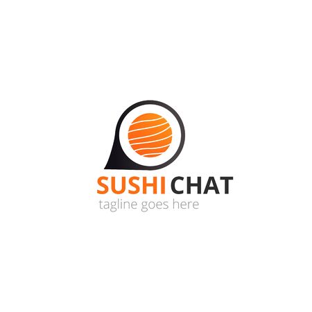 Japanese sushi social chat icon for concept design. Asian food. Vector iconのイラスト素材