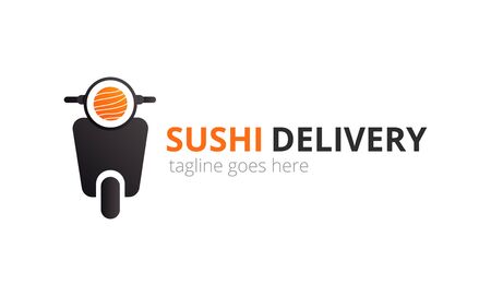 Japanese sushi sign for concept design. Fast delivery service. Asian food. Vector icon.のイラスト素材