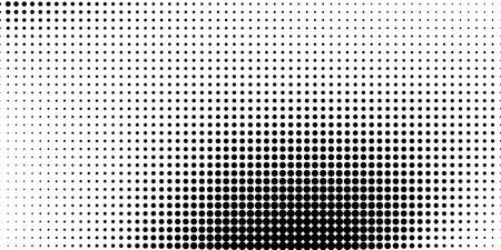Halftone in abstract style. Geometric retro banner vector texture. Modern print. White and black background. Light effect.のイラスト素材