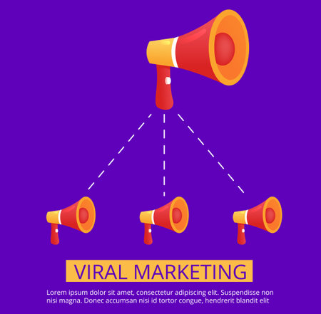 Viral marketing for concept design. Business illustration. Social media vector banner.のイラスト素材
