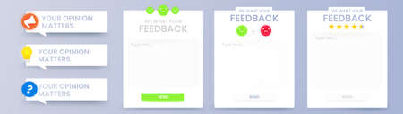 Ui form for feedback. Template vector png design for online surveyのイラスト素材