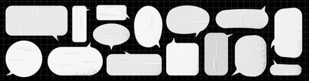 Modern grunge sticker for collage. Speech bubble with realisticのイラスト素材