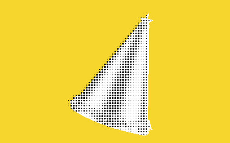Stylized Sailboat Silhouette on Yellow Background