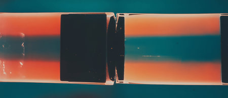 Old film surface with color shift displaying vibrant hues and unique textures