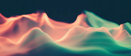 Subtle wave pattern flows gracefully in calming and dynamic colorsの写真素材