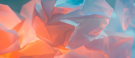 Elegant floral origami designs showcase intricate folded textures and geometric patternsの写真素材