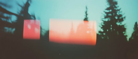 Light leaks and vintage film grain create nostalgic double exposure texture effectの写真素材