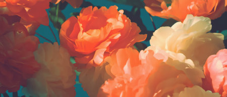 Floral illustrations with intricate textures and vibrant colors create a decorative backdropの写真素材