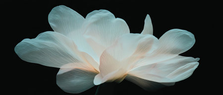 Visually enhanced petal texture with intricate floral design on a black backgroundの素材