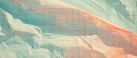 Delicate banner on thin grid paper with a central empty space for creativity and designの素材