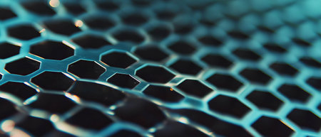 Intricate texture of aluminum honeycomb showcasing a lightweight hexagonal designの素材